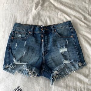 Celebrity Pink Juniors Denim Ripped Shorts